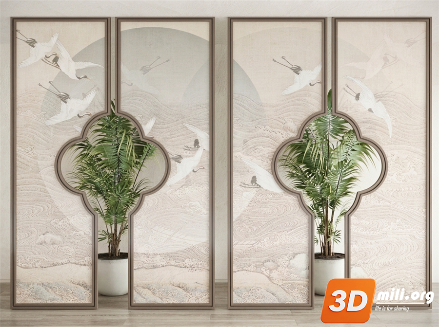 Folding screen Skp Files 
